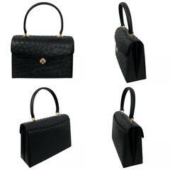 170022 現状品 JRA認定　オーストリッチ 黒 本革 [0000000002536]の画像