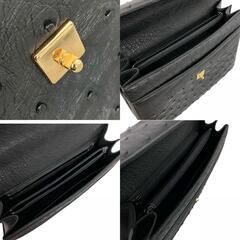 170022 現状品 JRA認定　オーストリッチ 黒 本革 [0000000002536]の画像