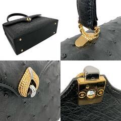 170022 現状品 JRA認定　オーストリッチ 黒 本革 [0000000002536]の画像