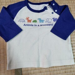 電車柄 ベビーパジャマ長袖２点セット 80cmの画像