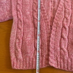 ピンク ケーブル編み カーディガン フリーサイズの画像