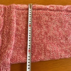 ピンク ケーブル編み カーディガン フリーサイズの画像