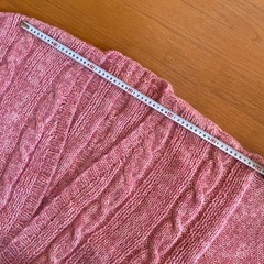 ピンク ケーブル編み カーディガン フリーサイズの画像