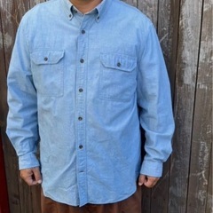 Carharttカーハー 長袖ワークシャツ ライトブルー XL 古着の画像