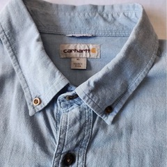 Carharttカーハー 長袖ワークシャツ ライトブルー XL 古着の画像