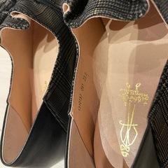 23cm あしながおじさん　パンプス　レディース靴　スリッポン　ローファー シューズ ブラック　フラットシューズの画像