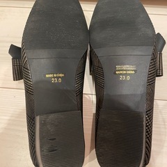 23cm あしながおじさん　パンプス　レディース靴　スリッポン　ローファー シューズ ブラック　フラットシューズの画像