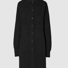 ユニクロ　UNIQLO＋J エクストラファインメリノリブロングカーディガン 長袖　サイズM ジルサンダー　ブラックの画像