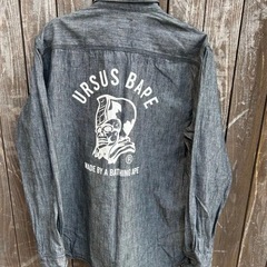 【超レア】美品 A BATHING APE アベイシングエイプ サイズXL 長袖　シャツ　URSUS BAPEの画像