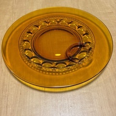 インディアナグラス スナックセット キングスクラウンパターン【エクセレント】 ハニーゴールド の画像