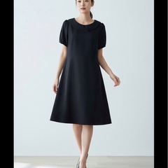 レディースワンピース黒紺色フォーマル通勤通学９号Mサイズの画像