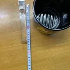 昭和レトロ　陶器製　アイスペール　黒地に花柄　トングありの画像