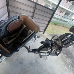 チャイルドシート付き自転車の画像