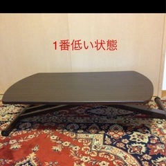 本日手渡し！早い者勝ち！ガス圧式昇降テーブル！ブラウンの画像