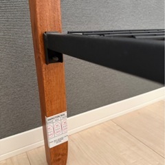 アイアン×ウッドシングルベッドフレーム　パイプベッドの画像