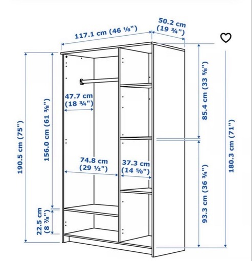 商談中IKEA BRIMNES ブリムネス　ワードローブ　クローゼット　収納 