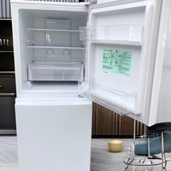 アクア 冷蔵庫 135L 右開き 2ドア 幅50cm 引出し冷凍室 耐熱トップテーブル AQR-14P ホワイト系 2024年製 クリーニング済みの画像