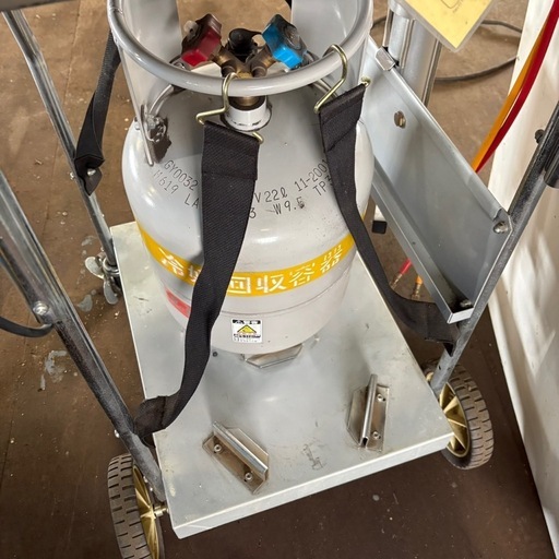 冷媒ガス回収装置／フロンガス回収機／CS-RF80YD／デンゲン／リフロンデ／REFLONDE／環境整備機器／通電確認済／説明書付き／
