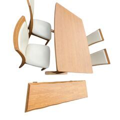 4人用 ダイニングセット 6点 【テーブル+チェア4脚＋ベンチ】 食卓セット ダイニングテーブル 幅1500×奥行900×高さ700mmの画像