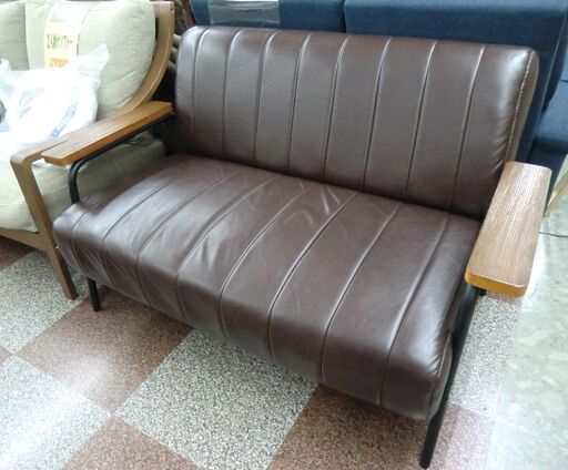 2人掛けソファー (ブラウン)