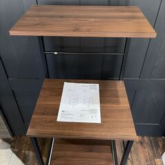 超美品 ニトリ キッチンラック OT001 キャスター付き 上棚付き ブラックの画像