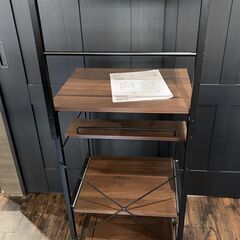 超美品 ニトリ キッチンラック OT001 キャスター付き 上棚付き ブラックの画像