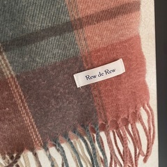 【Rewde】大判チェックマフラー　ストール　ピンクの画像