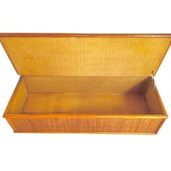 【今日明日1000円値引】ラタン ベンチ 収納付きの画像