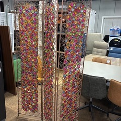 【訳あり】花柄パーテーション　ビーズフラワーパーテーション　鉄製　　　の画像