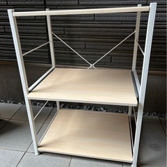 スチール×ウッドレンジラック　収納棚　　キッチンラック　ナチュラルインテリアの画像