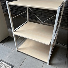 スチール×ウッドレンジラック　収納棚　　キッチンラック　ナチュラルインテリアの画像