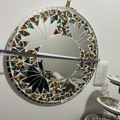 モザイクタイル　壁掛けミラー　鏡　小物入れ　バリ　インドネシアの画像