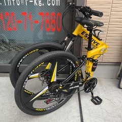 【RKG】特価！ESLUVE/折り畳み式マウンテンバイク/26インチ/21段変速/中古品難ありの画像