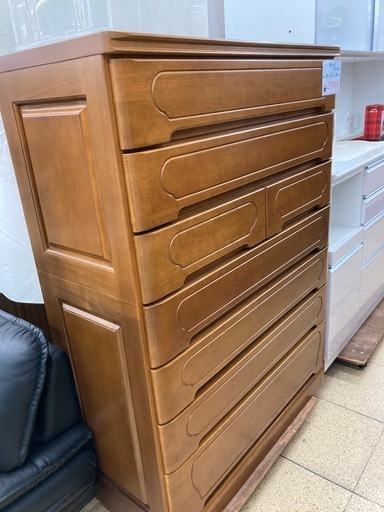 リユースマン倉敷、7段チェスト、ナチュラル、タンス、衣類収納