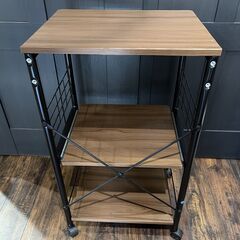 ニトリ キッチンラック OT001 キャスター付き 上棚なし ブラックの画像