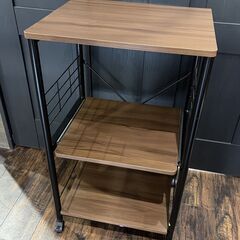 ニトリ キッチンラック OT001 キャスター付き 上棚なし ブラックの画像