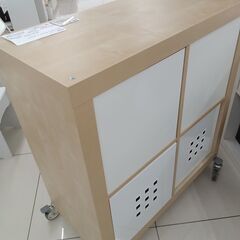 ★リユースのサカイ日立店★HJ8324 IKEA 収納棚 ベージュ/ホワイト H90.5×D39.5×W79 クリーニング済み の画像