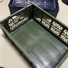 ブルー　コンテナ　折り畳みコンテナ5個　ウエスの画像