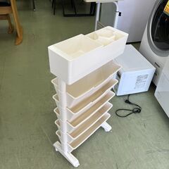 【リサイクルショップ ピカソ 小松原】✨未使用品‼ キャスター付き多段収納ワゴン／ホワイト✨★0221★の画像