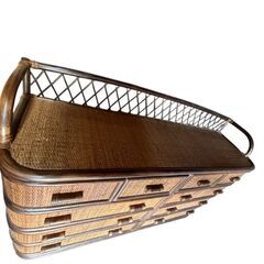 ラタン 藤 4段チェスト  箪笥 収納 ナチュラル 玄関 アジアン ビンテージ アンティーク レトロ の画像