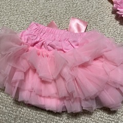 チュールブルマ チュチュスカート  ピンク　ニューボーンフォトの画像