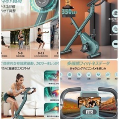 フィットネスバイク エアロバイク トレーニングバイク 16段階負荷調整の画像