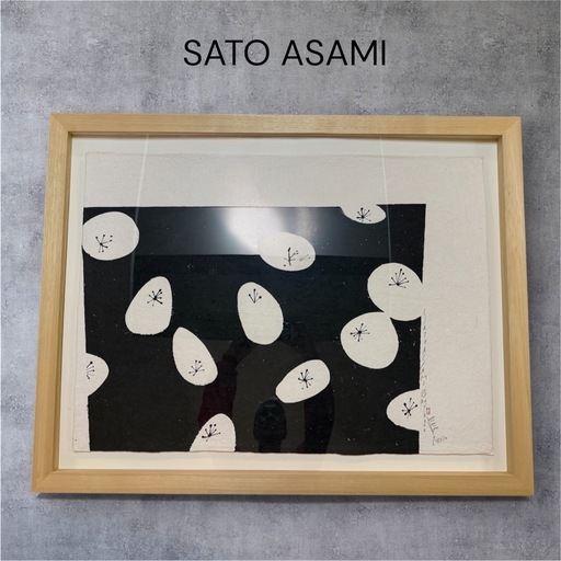 【真作】額装済 SATO ASAMI サトウアサミ ジクレー 版画 black大