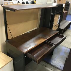 ★リユースのサカイ横浜南店★YM1630  デスク ブラウン W120×D50×H131 クリーニング済みの画像