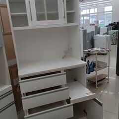 ★リユースのサカイ日立店★HJ8333 NITORI レンジボード ホワイト H200×D50×W90 クリーニング済み の画像