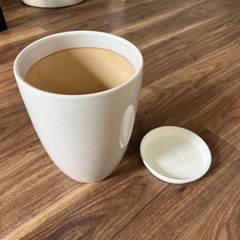 ガラス植木鉢　受け皿付き　ホワイトの画像