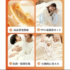 【新品未使用】① ふわとろ毛布 電気毛布 掛け敷き 日本製炭素繊維ヒーター 電気ブランケット 極上ふわとろ 毛布ブランケット 大判 もこもこ ふわふわ シングル 即暖 保温の画像