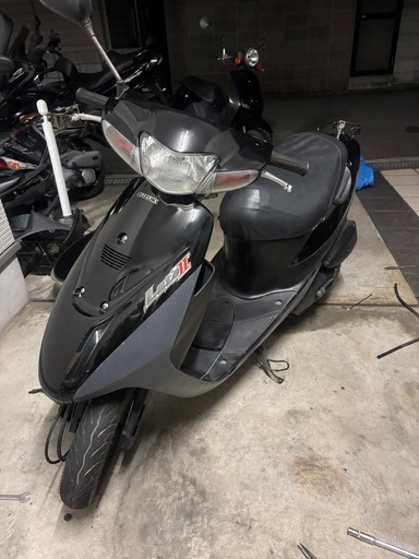 ②スズキ　レッツ2 実働　ブラック　バッテリー新品　タイヤ前後溝あり　大阪より