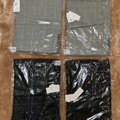 未使用グローバルワークGLOBAL WORKグレー×2グリーン×2計4品132224 静電軽減着られるストールマフラー スカーフ ショール ポンチョ 膝掛け ひざ掛けグレイグレー灰色系イエロー黄色グリーン緑色紺色チェックレディースLADYS女性用婦人womenの画像