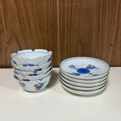 【有田焼】古陶窯 清秀造 豆鉢 小皿 各5客セット 金彩 和食器 昭和 レトロの画像